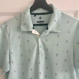 Mint Green Mens Adicross Golf Polo